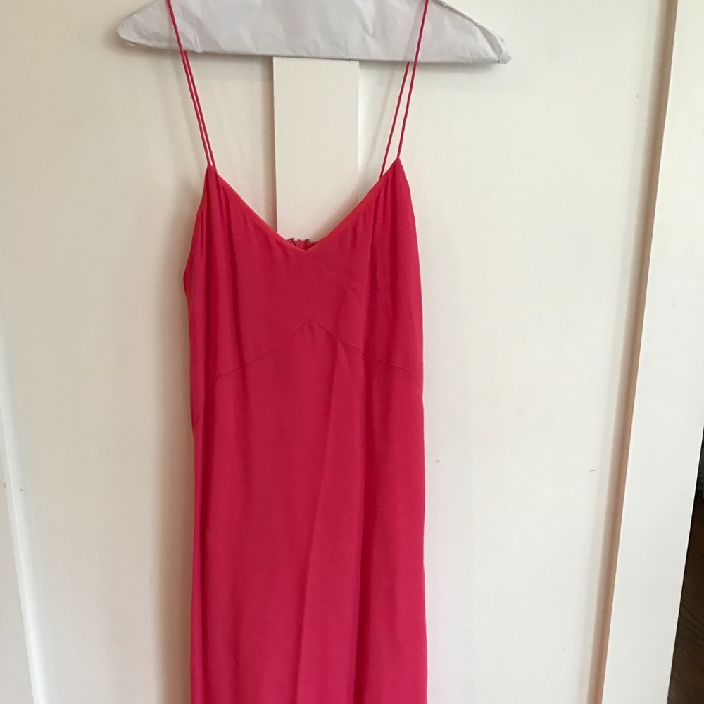 Tibi New York Silk Midi Pink Tank Dress